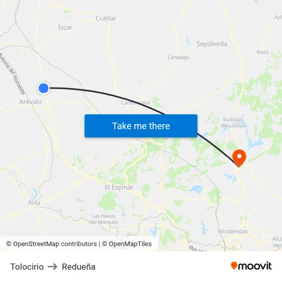 Tolocirio to Redueña map