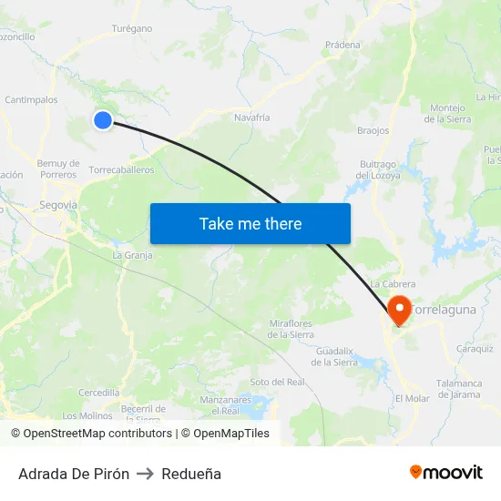 Adrada De Pirón to Redueña map