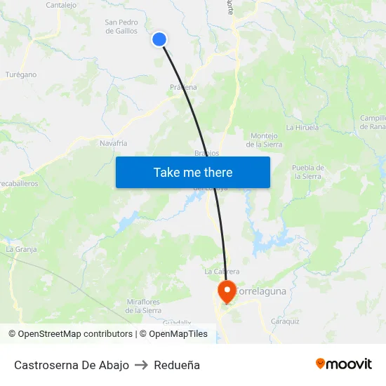 Castroserna De Abajo to Redueña map