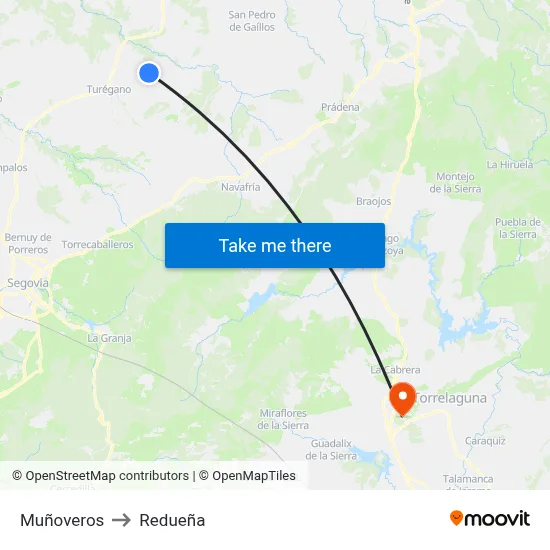 Muñoveros to Redueña map
