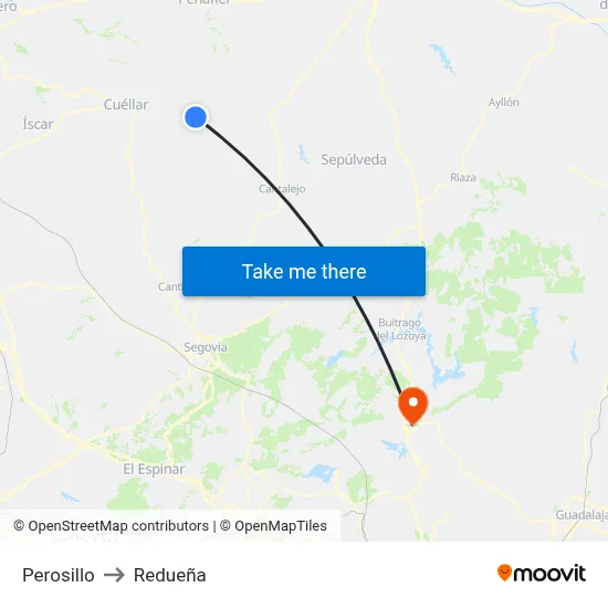 Perosillo to Redueña map