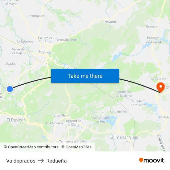 Valdeprados to Redueña map
