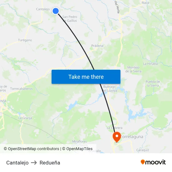 Cantalejo to Redueña map