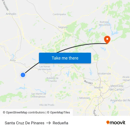 Santa Cruz De Pinares to Redueña map