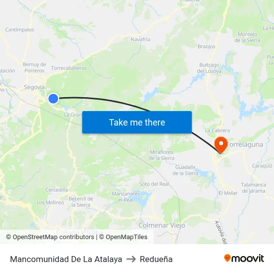 Mancomunidad De La Atalaya to Redueña map