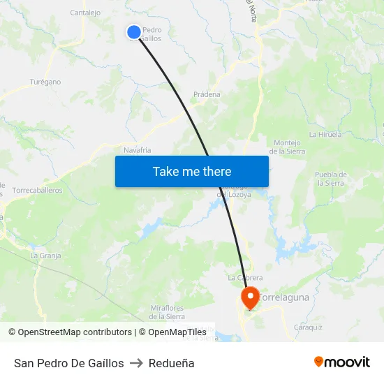 San Pedro De Gaíllos to Redueña map