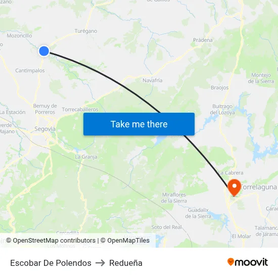 Escobar De Polendos to Redueña map