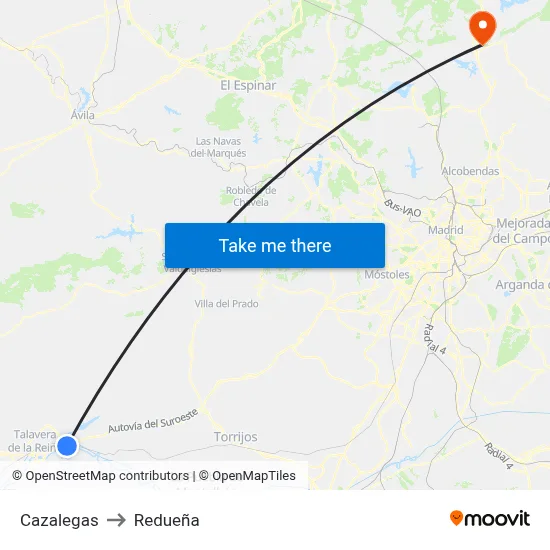 Cazalegas to Redueña map