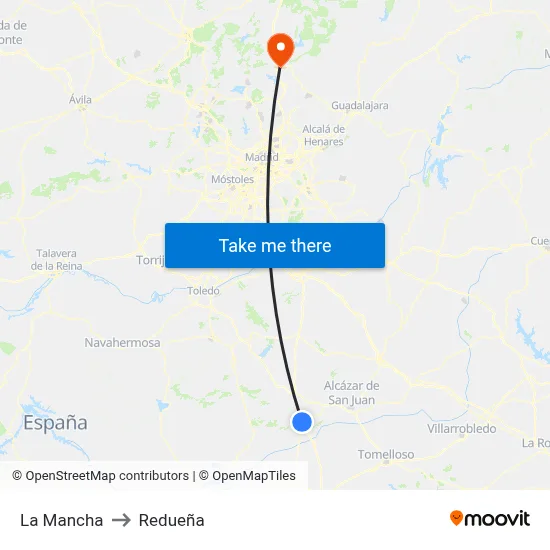 La Mancha to Redueña map