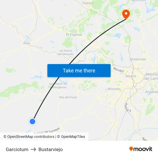 Garciotum to Bustarviejo map