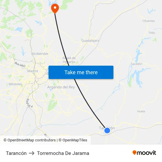 Tarancón to Torremocha De Jarama map
