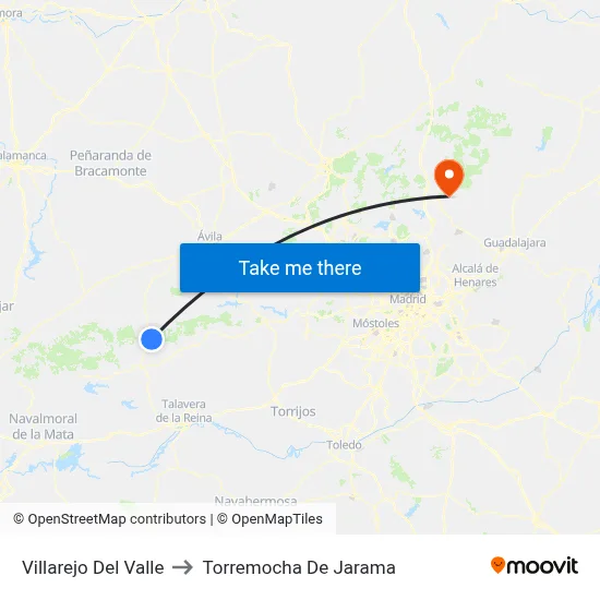 Villarejo Del Valle to Torremocha De Jarama map