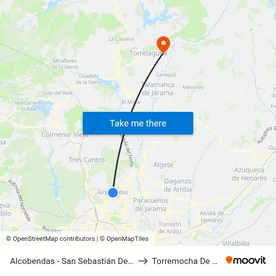 Alcobendas - San Sebastián De Los Reyes to Torremocha De Jarama map