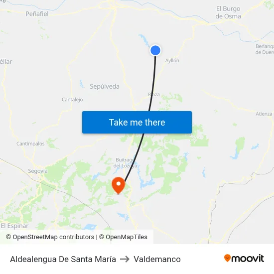 Aldealengua De Santa María to Valdemanco map