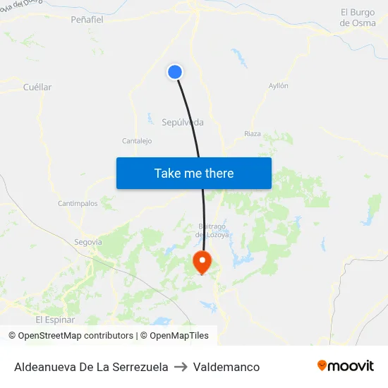 Aldeanueva De La Serrezuela to Valdemanco map