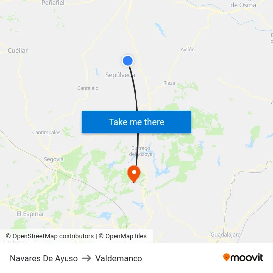 Navares De Ayuso to Valdemanco map