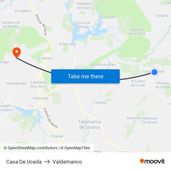 Casa De Uceda to Valdemanco map