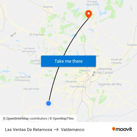 Las Ventas De Retamosa to Valdemanco map