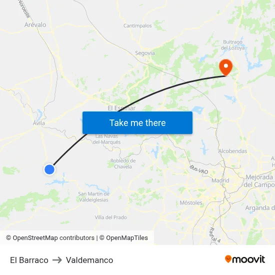 El Barraco to Valdemanco map