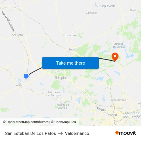 San Esteban De Los Patos to Valdemanco map
