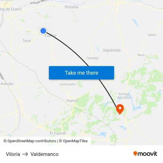 Viloria to Valdemanco map