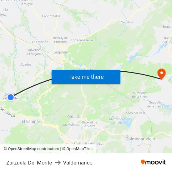 Zarzuela Del Monte to Valdemanco map