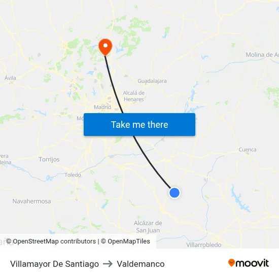 Villamayor De Santiago to Valdemanco map