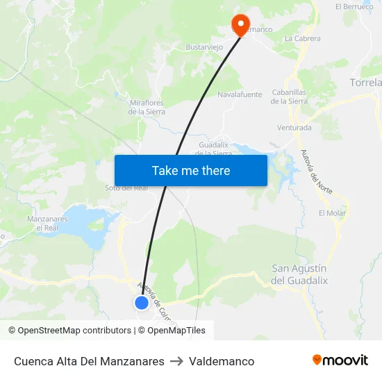 Cuenca Alta Del Manzanares to Valdemanco map