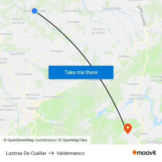Lastras De Cuéllar to Valdemanco map