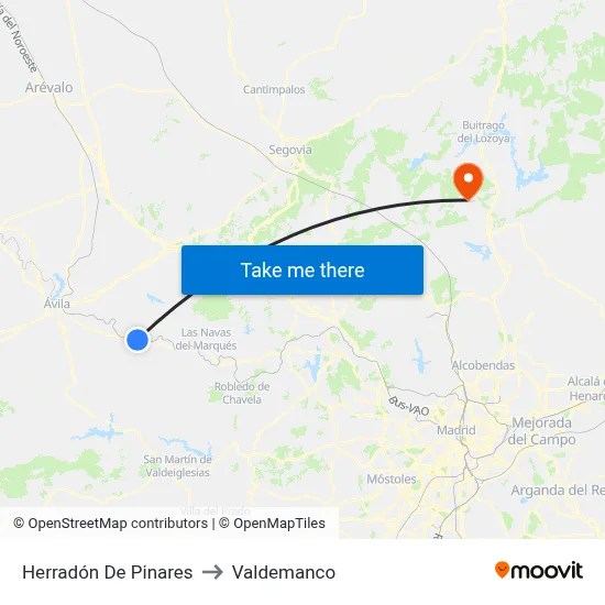 Herradón De Pinares to Valdemanco map
