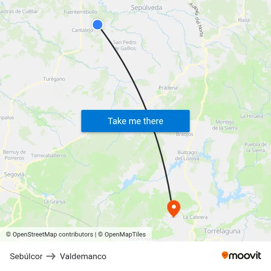 Sebúlcor to Valdemanco map