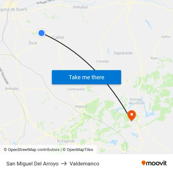 San Miguel Del Arroyo to Valdemanco map