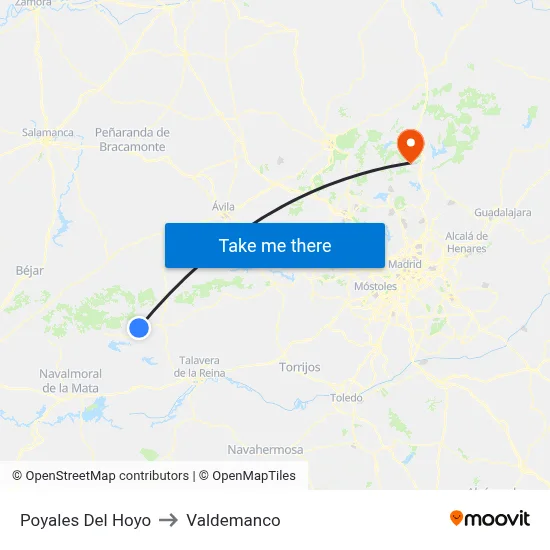 Poyales Del Hoyo to Valdemanco map