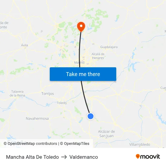 Mancha Alta De Toledo to Valdemanco map