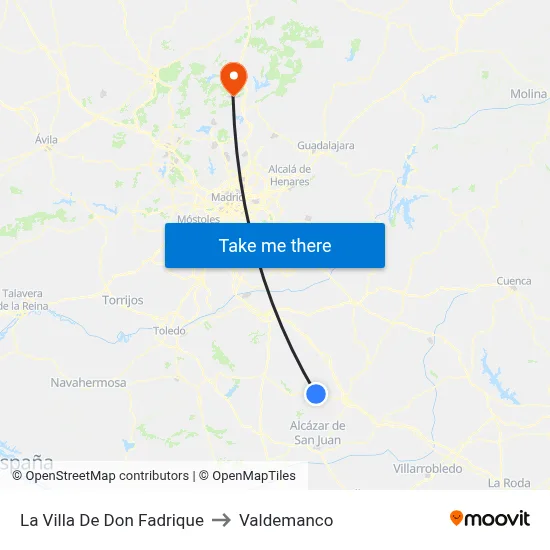 La Villa De Don Fadrique to Valdemanco map