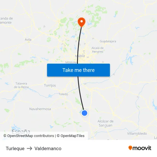Turleque to Valdemanco map
