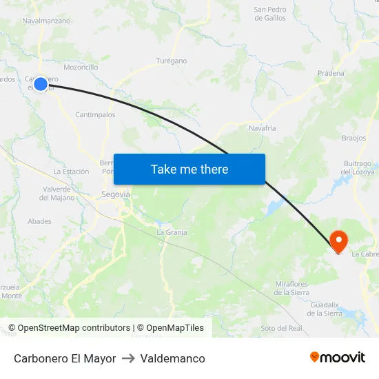 Carbonero El Mayor to Valdemanco map