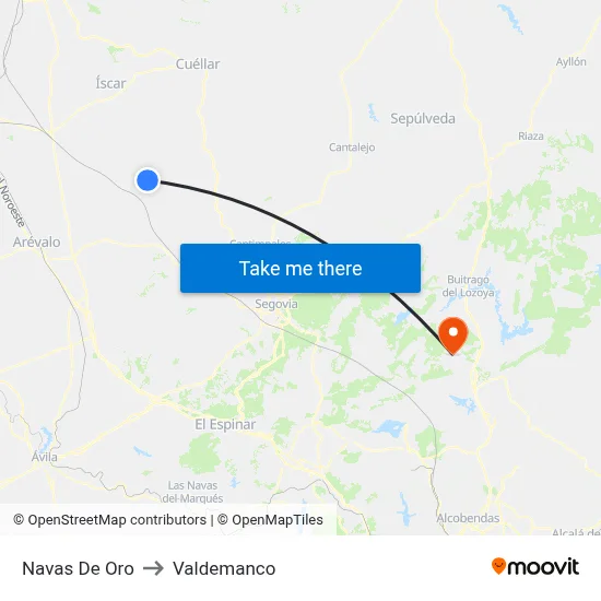 Navas De Oro to Valdemanco map