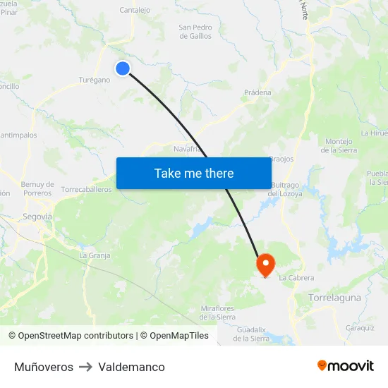 Muñoveros to Valdemanco map