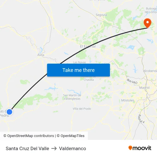 Santa Cruz Del Valle to Valdemanco map
