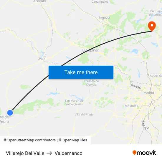 Villarejo Del Valle to Valdemanco map