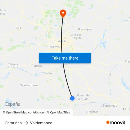 Camuñas to Valdemanco map