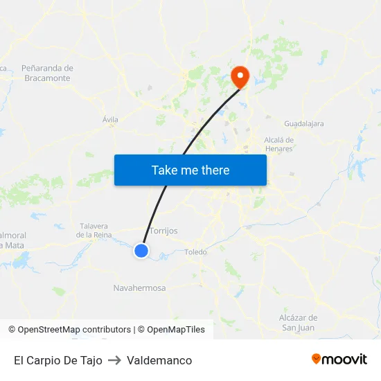 El Carpio De Tajo to Valdemanco map