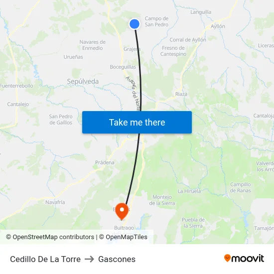 Cedillo De La Torre to Gascones map