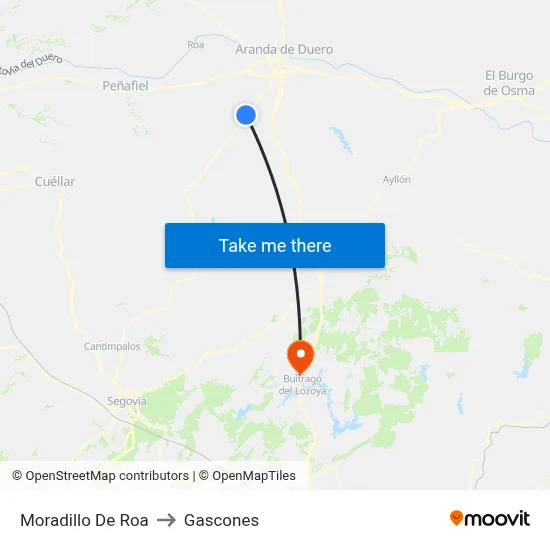 Moradillo De Roa to Gascones map