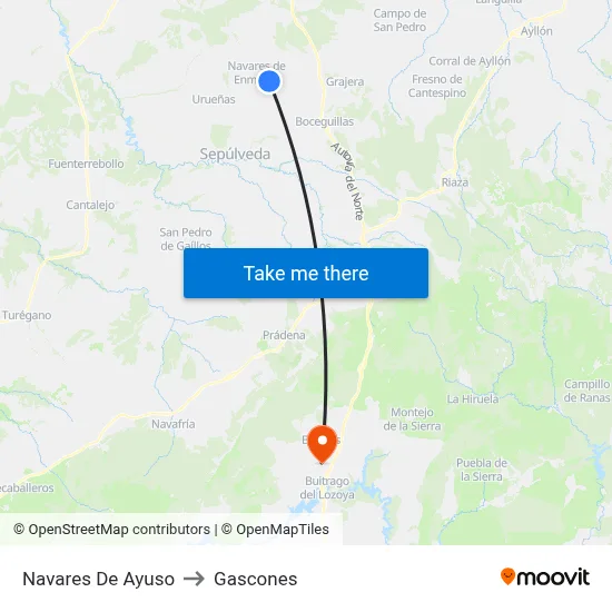 Navares De Ayuso to Gascones map