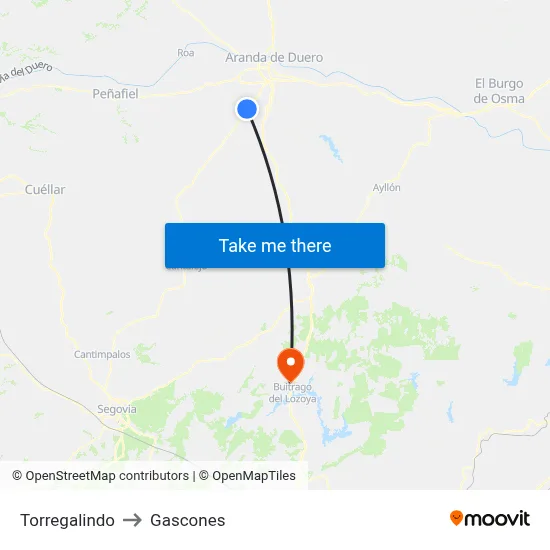 Torregalindo to Gascones map