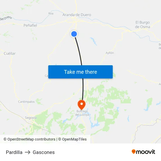 Pardilla to Gascones map