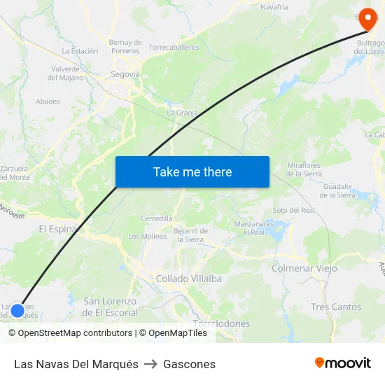 Las Navas Del Marqués to Gascones map