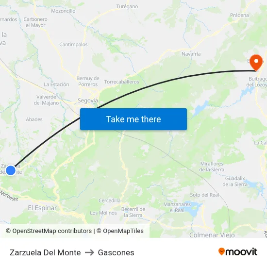 Zarzuela Del Monte to Gascones map